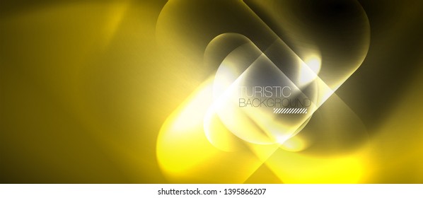 Neon glowing techno lines, hi-tech futuristic abstract background template, vector