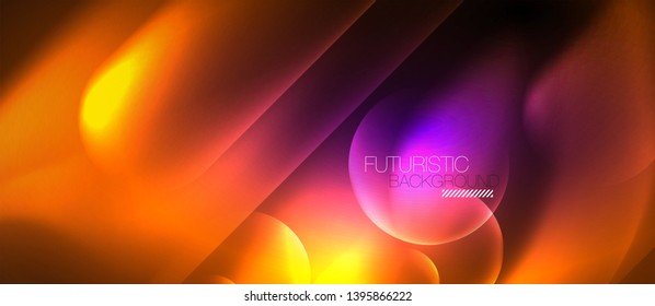Neon glowing techno lines, hi-tech futuristic abstract background template, vector