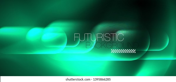 Líneas tecno brillantes de neón, plantilla de fondo abstracto de alta tecnología futurista, vector
