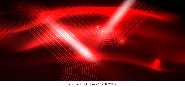 Neonleuchtende Techno-Linien, futuristisch abstrakte High-Tech-Hintergrundvorlage mit quadratischen Formen, Vektordesign