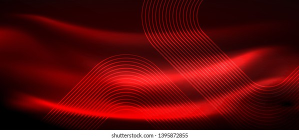 Neon glowing techno lines, hi-tech futuristic abstract background template with square shapes, vector design