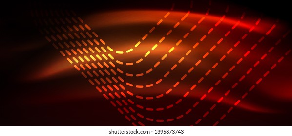 Neonleuchtende Techno-Linien, futuristisch abstrakte High-Tech-Hintergrundvorlage mit quadratischen Formen, Vektordesign