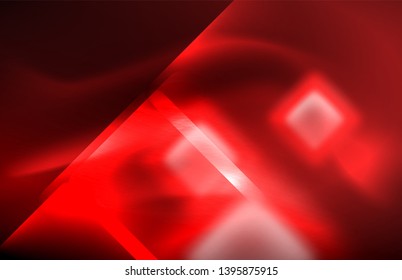 Neonleuchtende Techno-Linien, futuristisch abstrakte High-Tech-Hintergrundvorlage mit quadratischen Formen und Linien