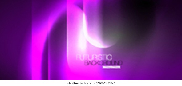 Neon glowing techno lines, hi-tech futuristic abstract background template, vector