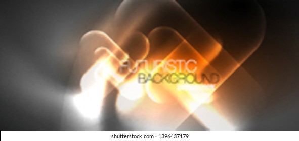 Líneas tecno brillantes de neón, plantilla de fondo abstracto de alta tecnología futurista, vector
