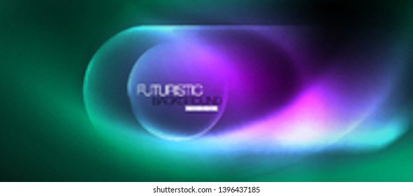 Neon glowing techno lines, hi-tech futuristic abstract background template, vector