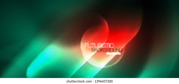 Neon glowing techno lines, hi-tech futuristic abstract background template, vector