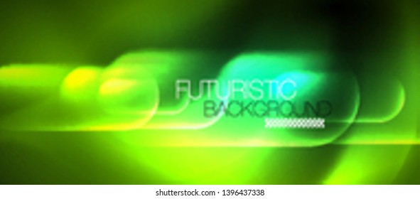 Neon glowing techno lines, hi-tech futuristic abstract background template, vector