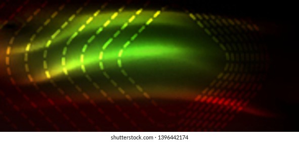 Neon glowing techno lines, hi-tech futuristic abstract background template with square shapes, vector design