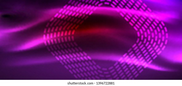 Neon glowing techno lines, hi-tech futuristic abstract background template with square shapes, vector design