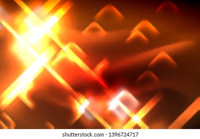 Neon glowing techno lines, hi-tech futuristic abstract background template with square shapes and lines