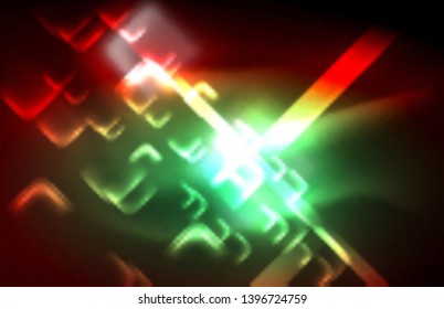 Líneas tecno brillantes de neón, plantilla de fondo abstracto de alta tecnología futurista con formas cuadradas y líneas