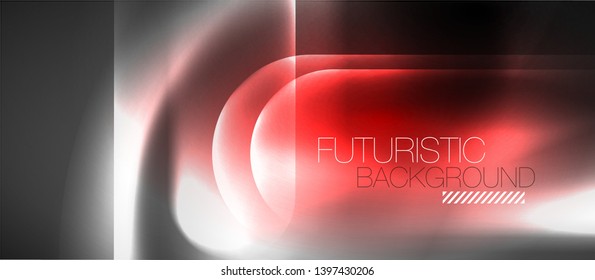 Neon glowing techno lines, hi-tech futuristic abstract background template, vector