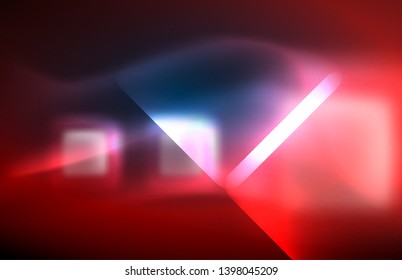 Neon glowing techno lines, hi-tech futuristic abstract background template with square shapes and lines