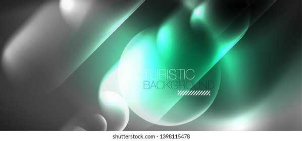 Neon glowing techno lines, hi-tech futuristic abstract background template, vector