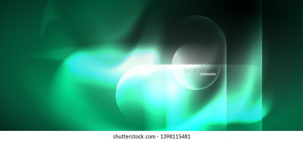 Neon glowing techno lines, hi-tech futuristic abstract background template, vector