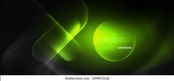 Neon glowing techno lines, hi-tech futuristic abstract background template, vector