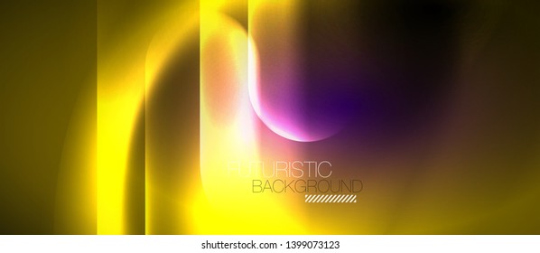 Neon glowing techno lines, hi-tech futuristic abstract background template, vector