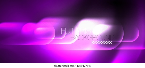 Neon glowing techno lines, hi-tech futuristic abstract background template, vector