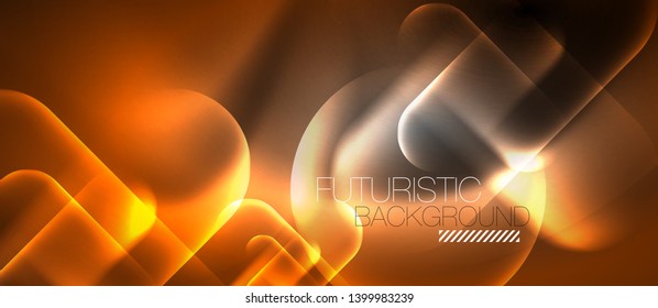 Neon glowing techno lines, hi-tech futuristic abstract background template, vector