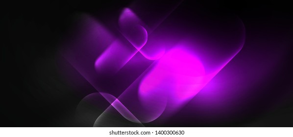 Neon glowing techno lines, hi-tech futuristic abstract background template, vector