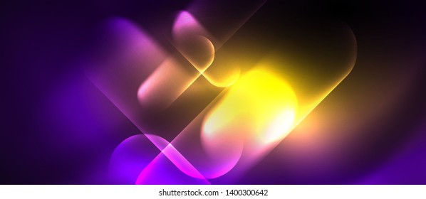 Líneas tecno brillantes de neón, plantilla de fondo abstracto de alta tecnología futurista, vector