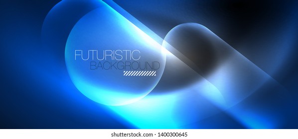 Neon glowing techno lines, hi-tech futuristic abstract background template, vector