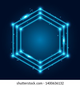 Neon glowing techno lines, hi-tech futuristic abstract background