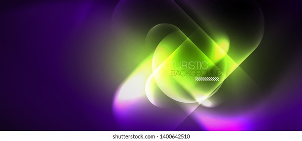 Líneas tecno brillantes de neón, plantilla de fondo abstracto de alta tecnología futurista, vector