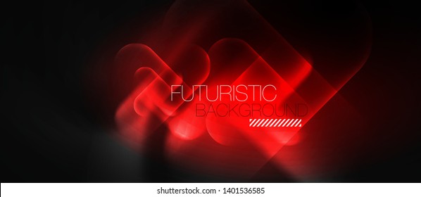 Neon glowing techno lines, hi-tech futuristic abstract background template, vector