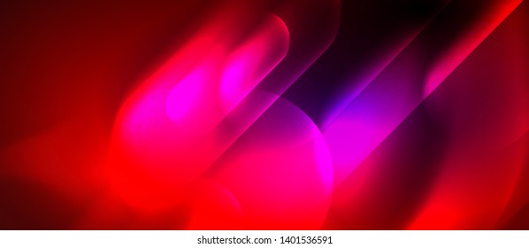 Neon glowing techno lines, hi-tech futuristic abstract background template, vector