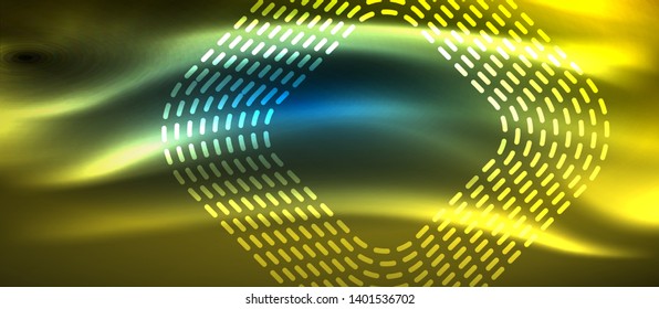 Neon glowing techno lines, hi-tech futuristic abstract background template with square shapes, vector design