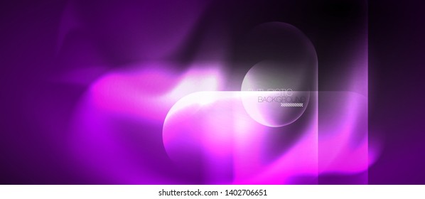 Neon glowing techno lines, hi-tech futuristic abstract background template, vector