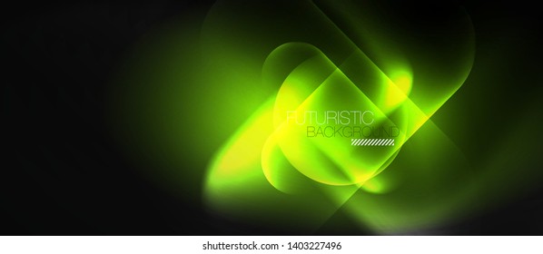 Neon glowing techno lines, hi-tech futuristic abstract background template, vector