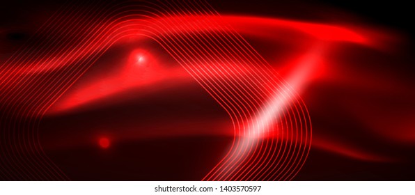 Neon glowing techno lines, hi-tech futuristic abstract background template with square shapes, vector design