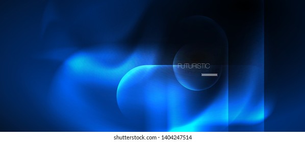 Neon glowing techno lines, hi-tech futuristic abstract background template, vector