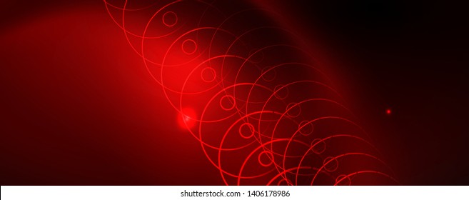 Neon glowing techno lines, hi-tech futuristic abstract background template