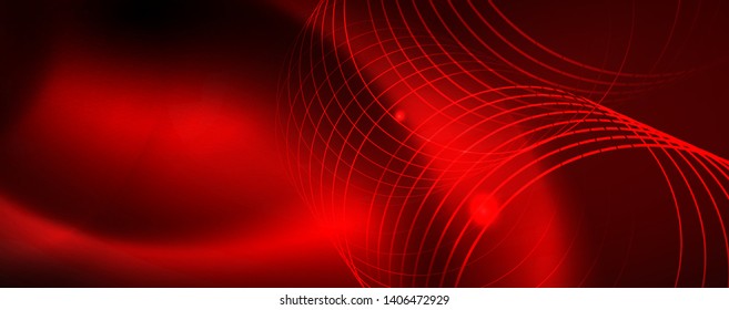 Neon glowing techno lines, hi-tech futuristic abstract background template