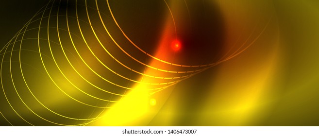 Líneas tecno brillantes neón, plantilla de fondo abstracto de alta tecnología futurista