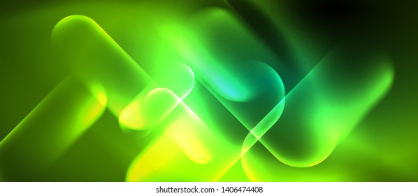 Neon glowing techno lines, hi-tech futuristic abstract background template, vector
