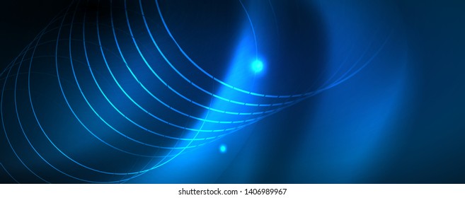 Neon glowing techno lines, hi-tech futuristic abstract background template