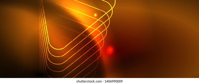 Neonleuchtende Techno-Linien, futuristisch-abstrakte High-Tech-Hintergrundvorlage