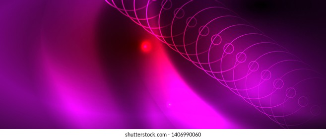 Neon glowing techno lines, hi-tech futuristic abstract background template
