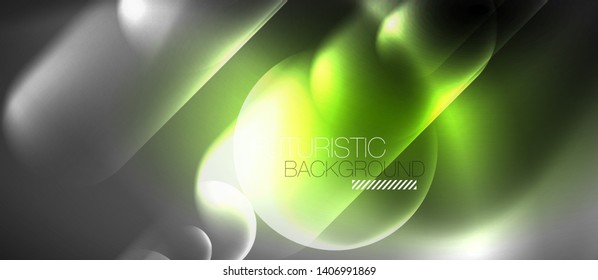 Neon glowing techno lines, hi-tech futuristic abstract background template, vector