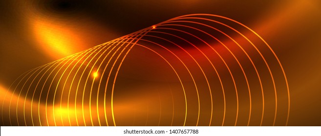 Neon glowing techno lines, hi-tech futuristic abstract background template