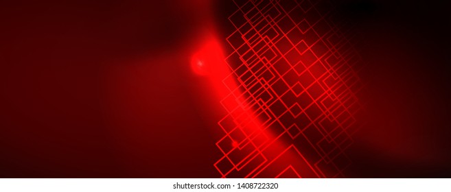 Neon glowing techno lines, hi-tech futuristic abstract background template