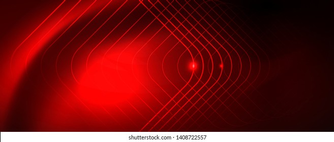 Neon glowing techno lines, hi-tech futuristic abstract background template
