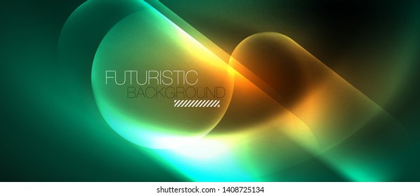 Líneas tecno brillantes de neón, plantilla de fondo abstracto de alta tecnología futurista, vector