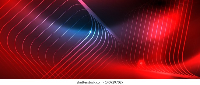 Neonleuchtende Techno-Linien, futuristisch-abstrakte High-Tech-Hintergrundvorlage