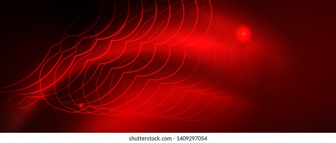 Neon glowing techno lines, hi-tech futuristic abstract background template